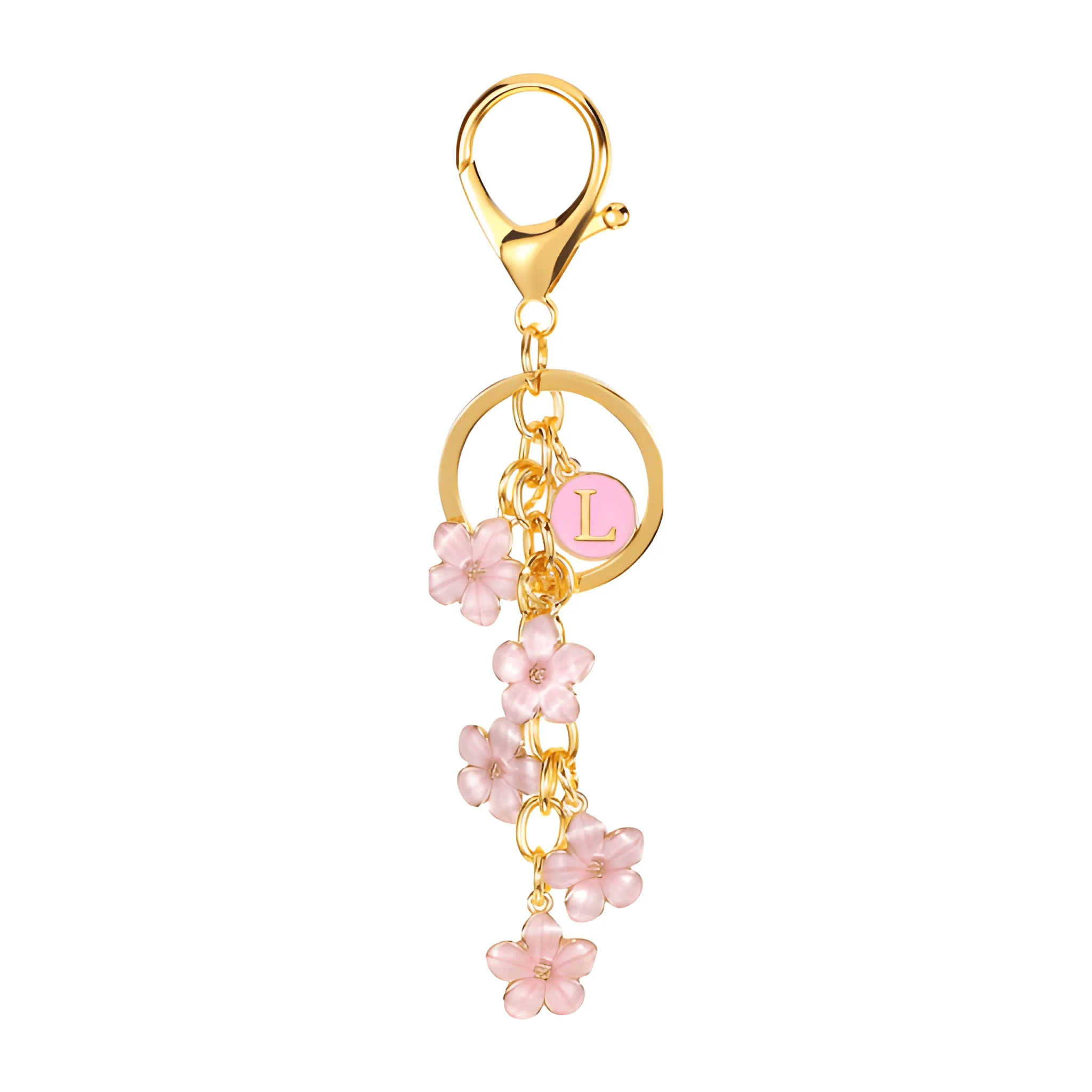 Daisy Flower Initial Letter - Bag Charm (Pink) - Image 12