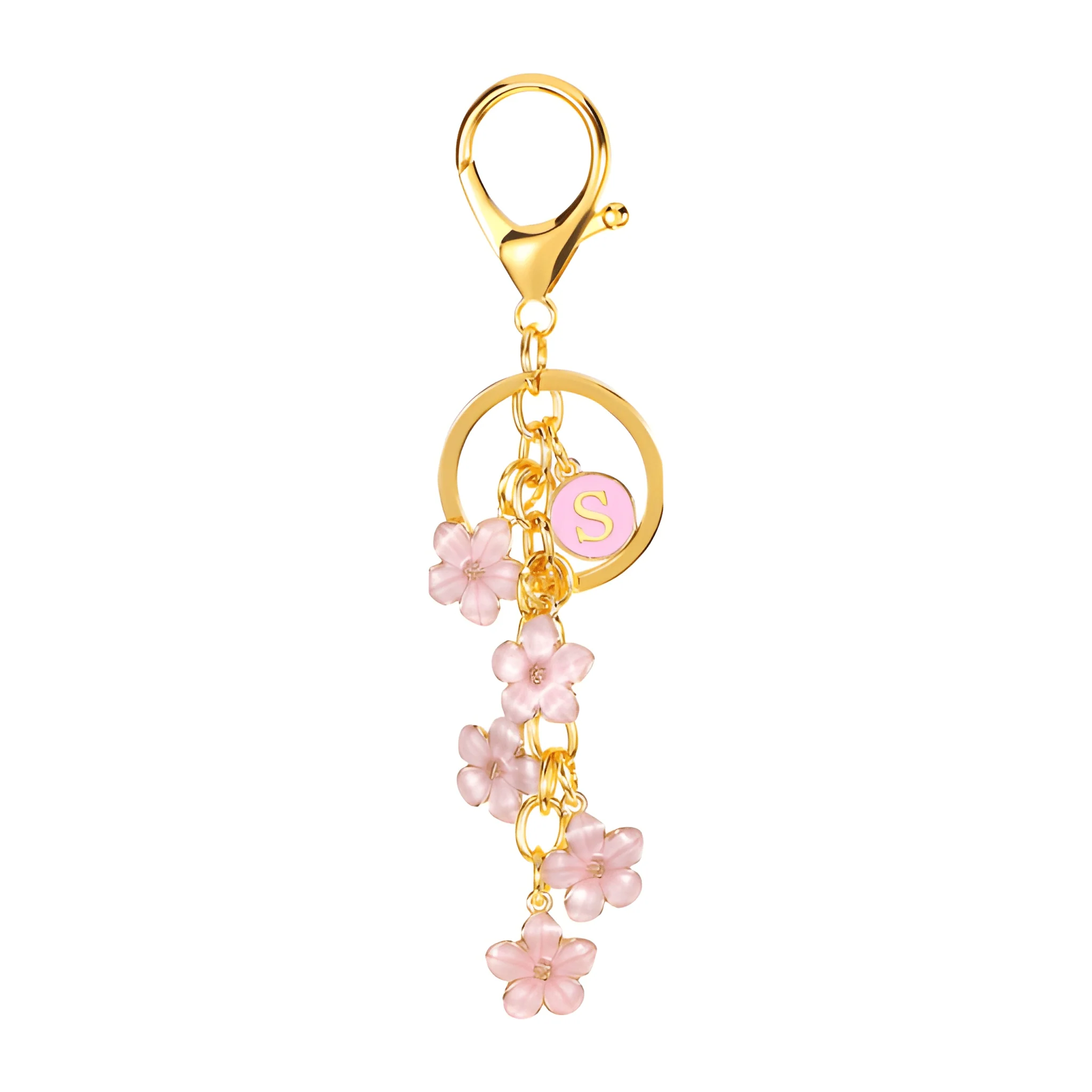 Daisy Flower Initial Letter - Bag Charm (Pink) - Image 19