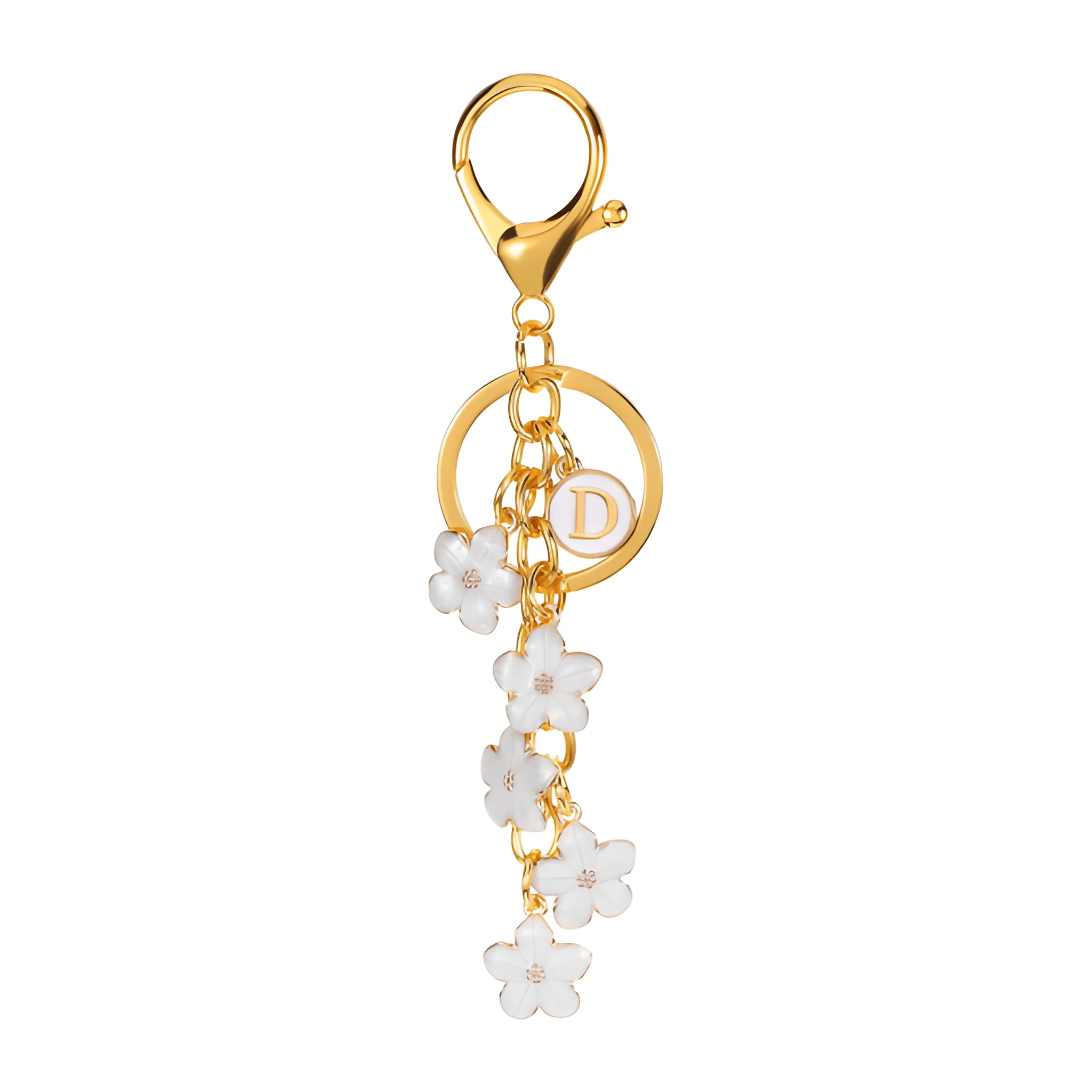 Daisy Flower Initial Letter - Bag Charm (White) - Image 4